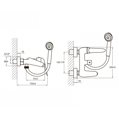 Смеситель для ванны с боковым изливом Regia Смеситель для ванны с боковым изливом Regia