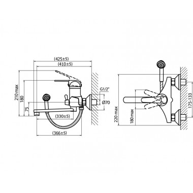 Смеситель для ванны Werder next Смеситель для ванны Werder next