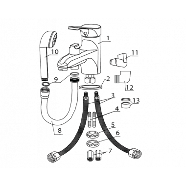 Врезной смеситель на борт ванны Rover Врезной смеситель на борт ванны Rover