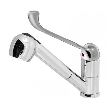 Смеситель локтевой для мойки с выдвижной лейкой Смеситель локтевой для мойки с выдвижной лейкой