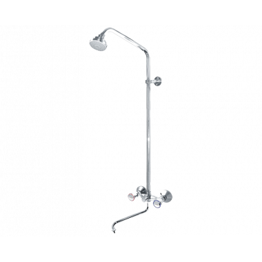 Душевая система с жесткой стойкой и изливом Бета Душевая система с жесткой стойкой и изливом Бета