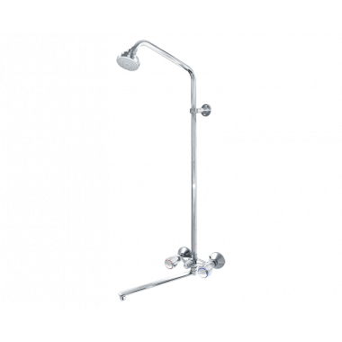 Душевая система с жесткой стойкой и плоским изливом Парма Душевая система с жесткой стойкой и плоским изливом Парма