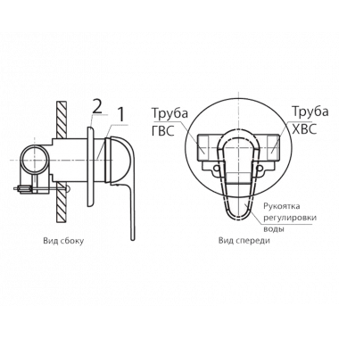 Смеситель встраиваемый скрытого монтажа Rover Смеситель встраиваемый скрытого монтажа Rover
