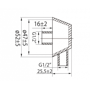 Переходник душевого шланга смесителя скрытого монтажа Переходник душевого шланга смесителя скрытого монтажа