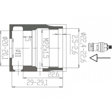 Кран-букса керамическая 20 шл. Flühs Варион Кран-букса керамическая 20 шл. Flühs Варион