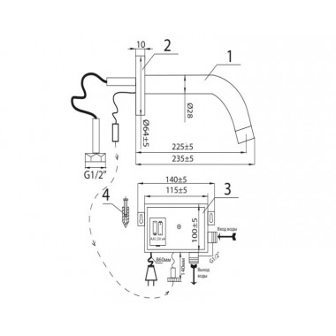 Кран сенсорный встраиваемый для раковины Кран сенсорный встраиваемый для раковины