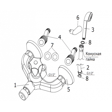 Смеситель для душа нажимной порционный Смеситель для душа нажимной порционный