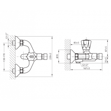 Смеситель для душа нажимной порционный Смеситель для душа нажимной порционный