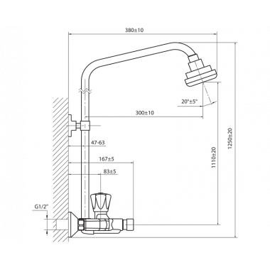 Нажимной порционный смеситель для душа с жесткой стойкой Нажимной порционный смеситель для душа с жесткой стойкой