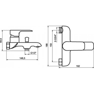 Смеситель для ванны AHTI IL405001 Ivalo Смеситель для ванны AHTI IL405001 Ivalo