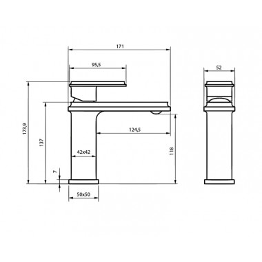Смеситель для раковины AHTI Vihti VH201101 Смеситель для раковины AHTI Vihti VH201101