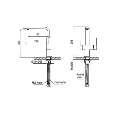 Смеситель для кухни AHTI HA103015 Смеситель для кухни AHTI HA103015