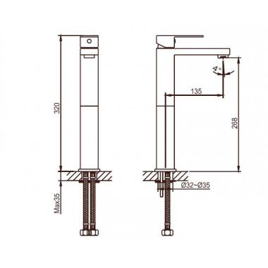 Смеситель для раковины AHTI Hamina HA202001 Смеситель для раковины AHTI Hamina HA202001