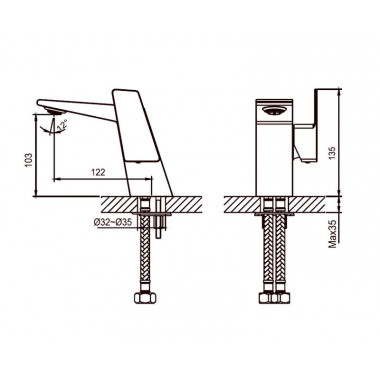 Смеситель для раковины AHTI HE201001 Helsinki Смеситель для раковины AHTI HE201001 Helsinki