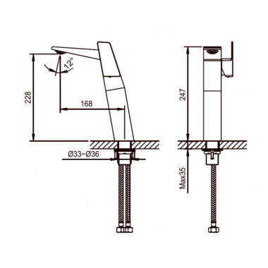 Смеситель для раковины Ahti HE202001 Helsinki Смеситель для раковины Ahti HE202001 Helsinki