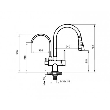 Смеситель для кухни AHTI KM803013 Kemi Смеситель для кухни AHTI KM803013 Kemi