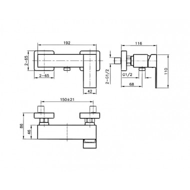 Смеситель для душа AHTI KO305000 Kotka Смеситель для душа AHTI KO305000 Kotka