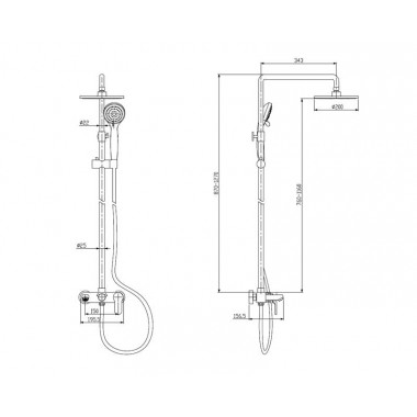 Смеситель для душа с жесткой стойкой AHTI NM315001 Смеситель для душа с жесткой стойкой AHTI NM315001