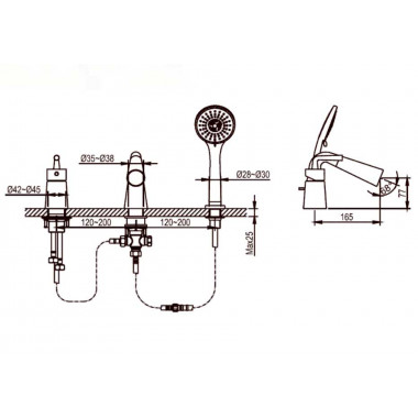 Смеситель для ванны Ahti Turku TU401001 Смеситель для ванны Ahti Turku TU401001
